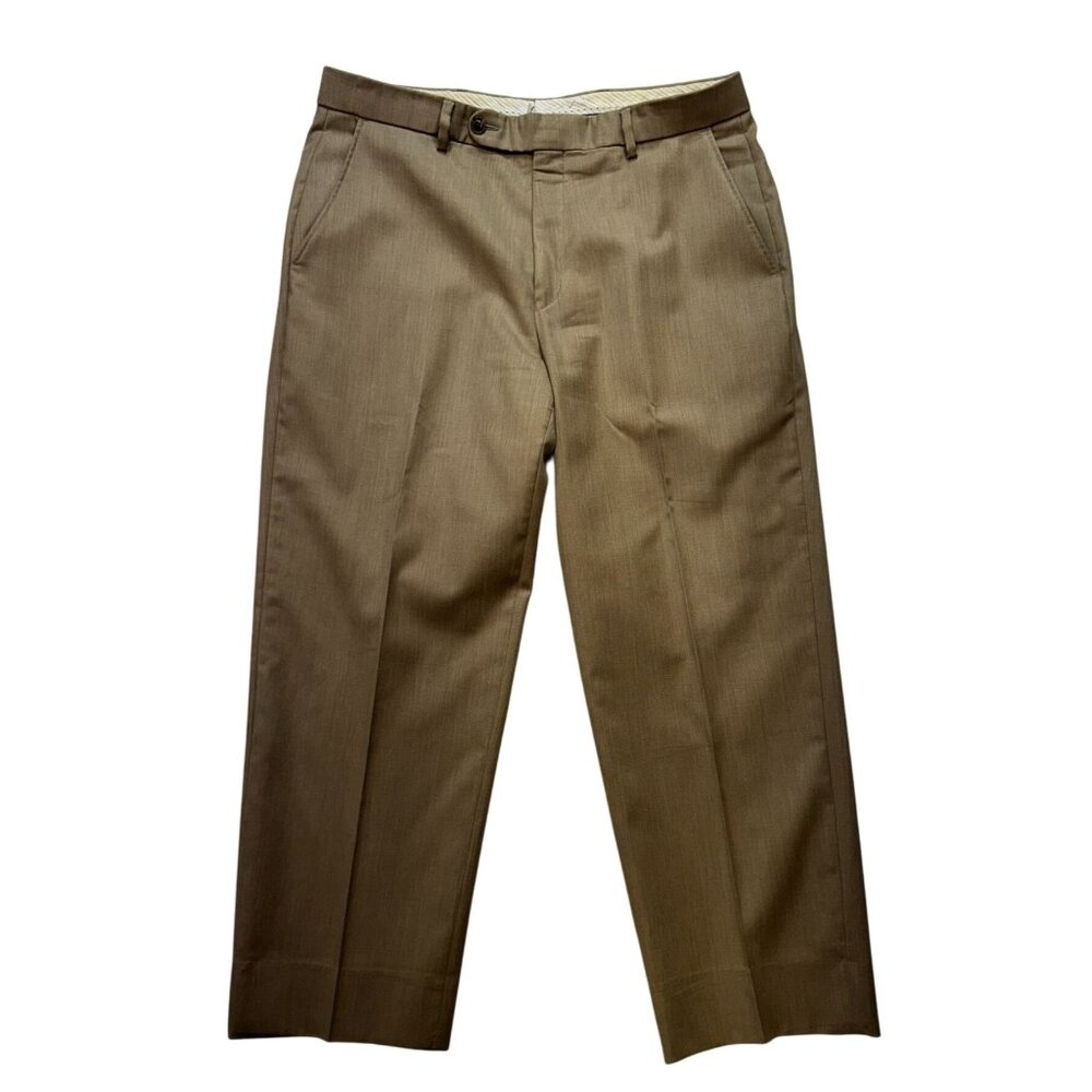 Ballin Classic Mens Wool Dress Pants Super 120s Comfort-EZE Size 35 Tan